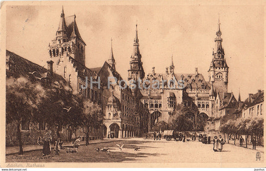 Aachen - Rathaus - Deutscher Stadte - Charles E Flower - 1178 - old postcard - 1910 - Germany - used - JH Postcards