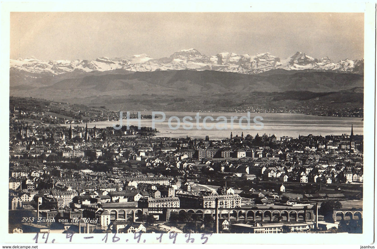 Zurich von der Weid - 2953 - old postcard - 1925 - Switzerland - used - JH Postcards