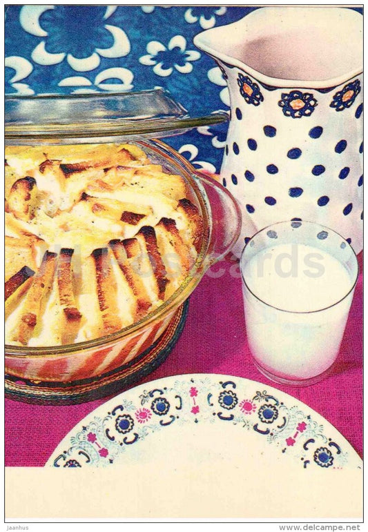cheese-white bread pastry - milk - cooking recepies - 1983 - Estonia USSR - unused - JH Postcards
