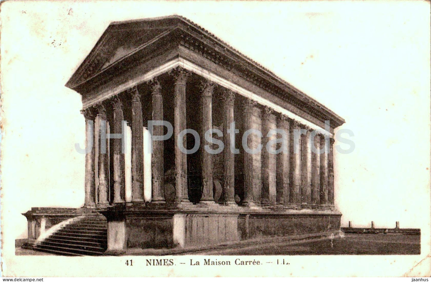 Nimes - La Maison Carree - 41 - old postcard - 1937 - France - used - JH Postcards
