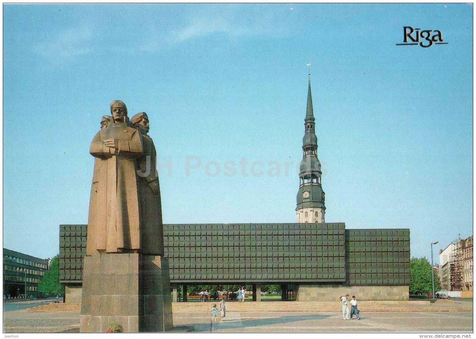 The Statue and the Museum to the Latvian Red Riflemen - Riga - 1989 - Latvia USSR - unused - JH Postcards