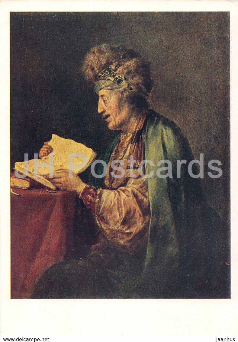 painting by G. Dou - Scientist - Dutch art - Russia USSR - unused - JH Postcards