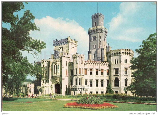 Hluboka nad Vltavou - castle - Czechoslovakia - Czech - used 1972 - JH Postcards