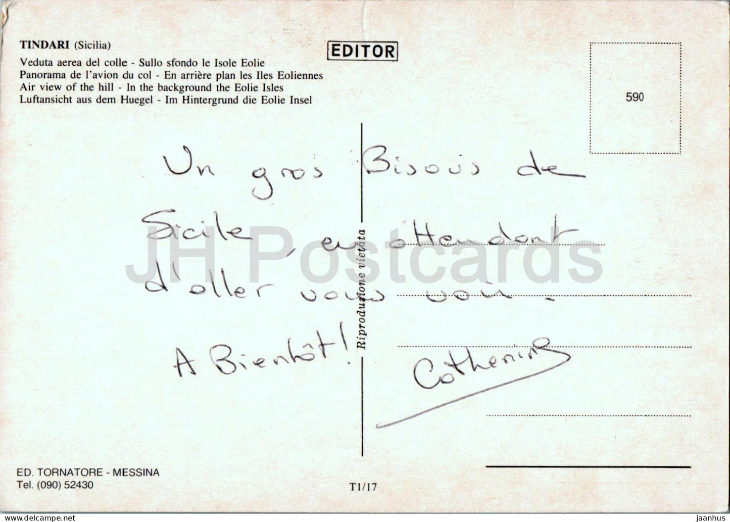 Marinello - Tindari - Veduta aerea del colle - Isole Eolie - Îles éoliennes - 590 - Italie - occasion 