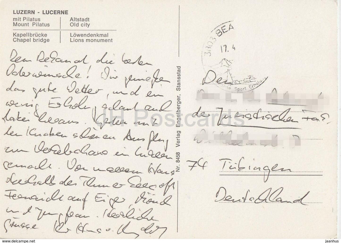 Luzern - Lucerne - Pilatus - Old City - Chapel Bridge - Lions monument - multiview - 8458 - Switzerland - used