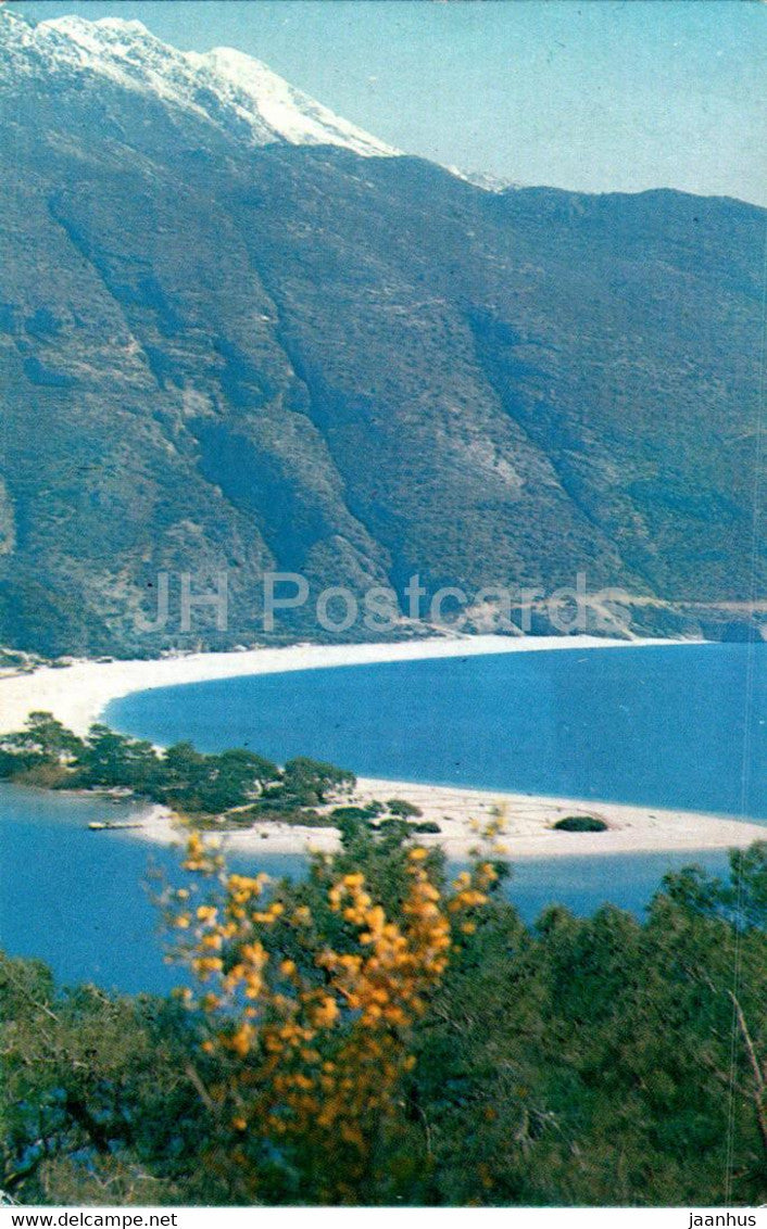 Oludeniz lagoon Entrance - Sandy Jutting - Belcegiz Bay - Fethiye - 1986 - Turkey - used - JH Postcards