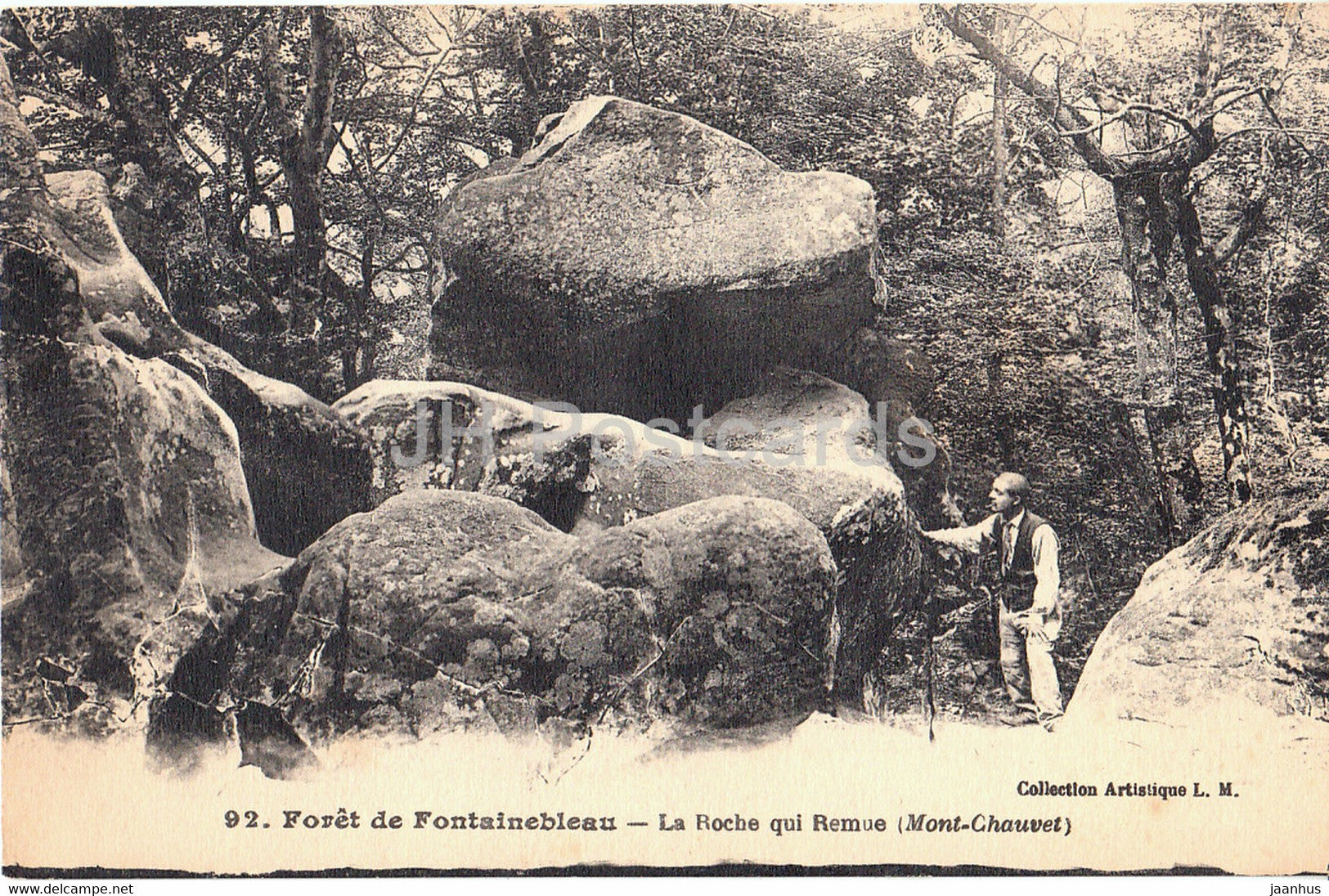Foret de Fontainebleau - La Roche qui Remue - Mont Chauvet - 92 - old postcard - France - unused - JH Postcards