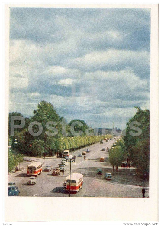 Kirov prospekt - bus - Leningrad - St. Petersburg - 1959 - Russia USSR - unused - JH Postcards