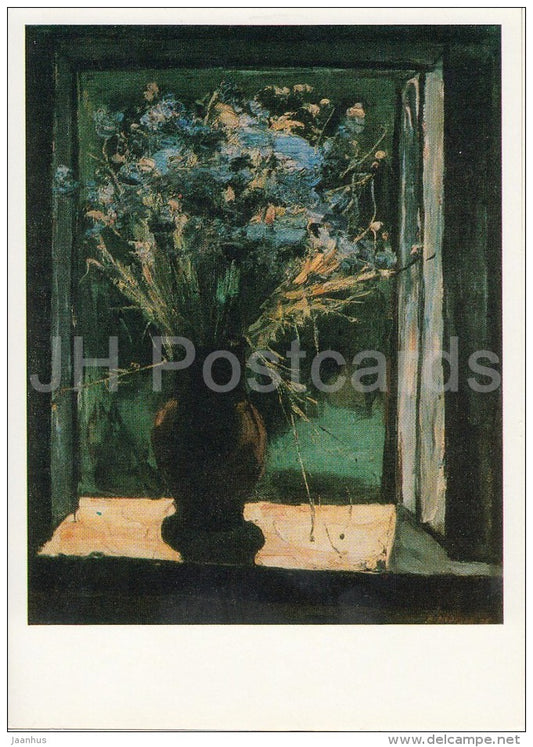 painting by A. Morozov - Cornflowers , 1936 - flowers - Russian art - Russia USSR - 1988 - unused - JH Postcards