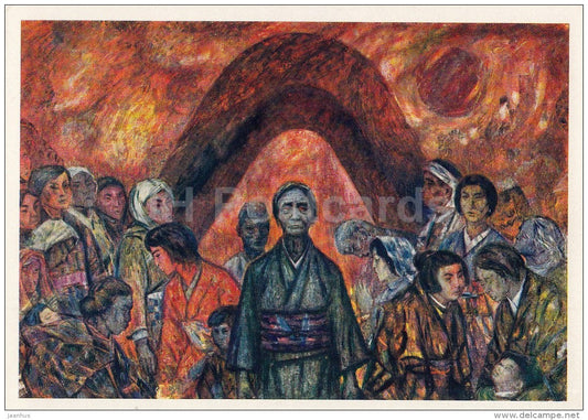 painting by E. Okas - Hiroshima , 1965 - Estonian Art - 1966 - Russia USSR - unused - JH Postcards