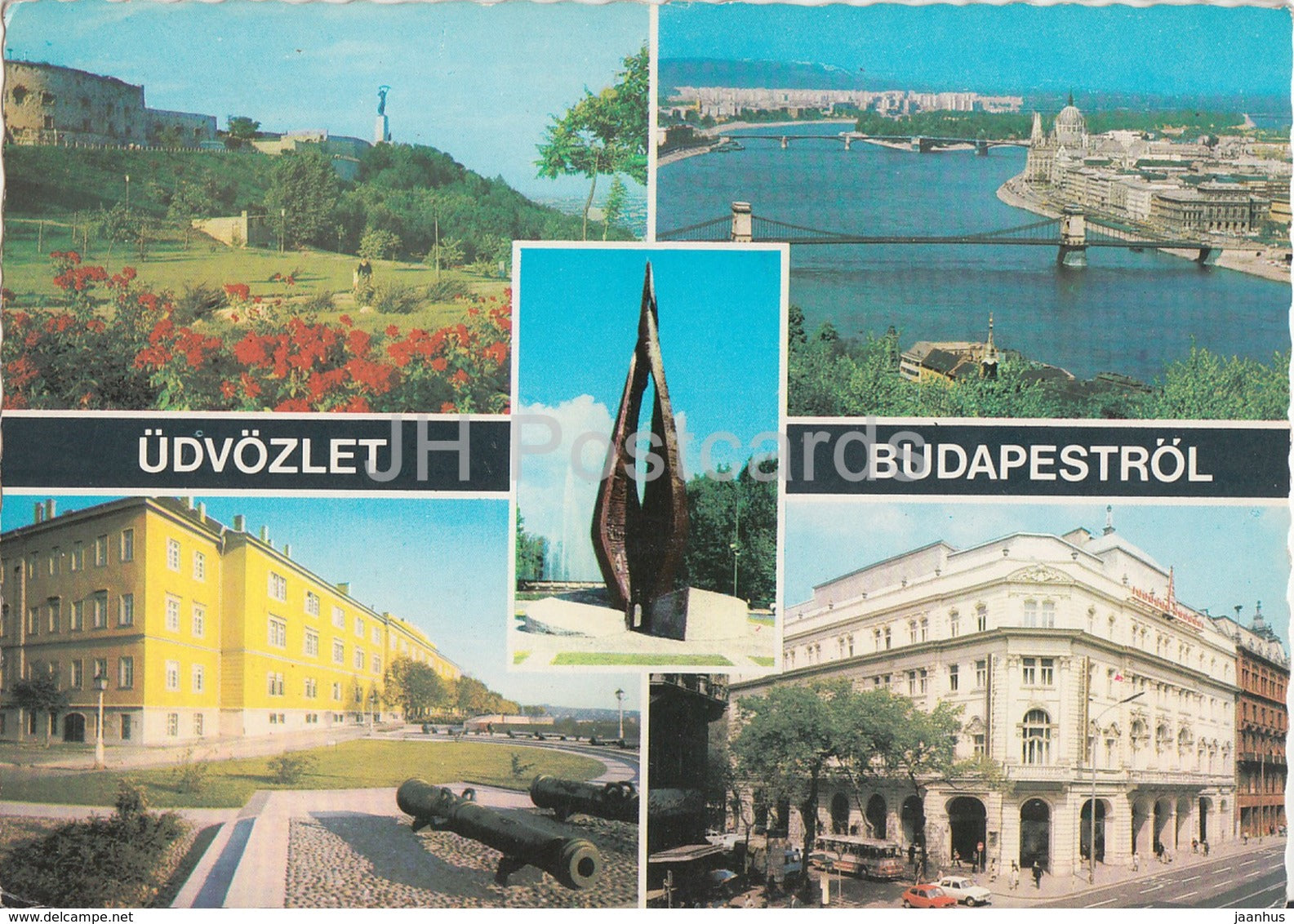 Budapest - architecture - bridge - multiview - 1975 - Hungary - used - JH Postcards