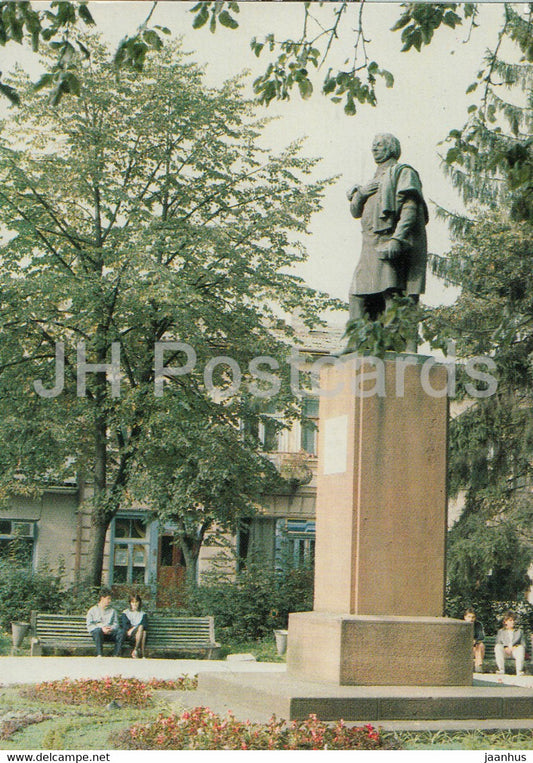 Ivano-Frankivsk - Adam Mickiewicz monument - memorable places of Ivano-Frankivsk Region - 1988 - Ukraine USSR - unused - JH Postcards