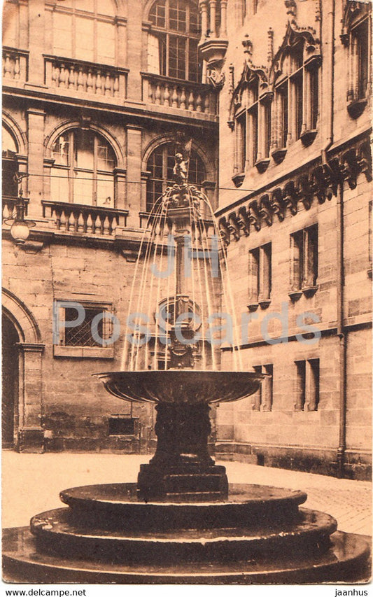 Nurnberg - Brunnen im Rathaushof - old postcard - Germany - unused - JH Postcards