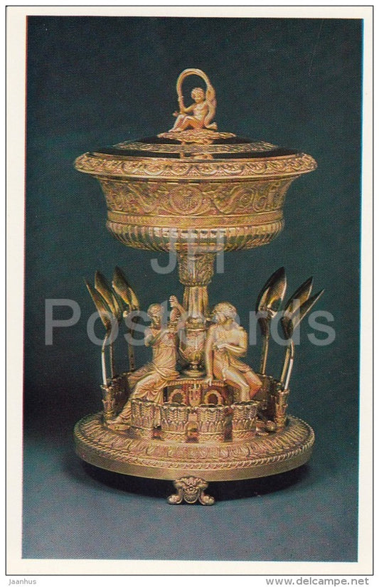 Silver-Gilt Compote , Paris - Western European Silver from Hermitage - 1982 - Russia USSR - unused - JH Postcards