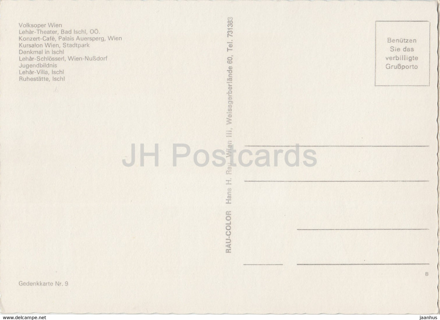 Franz Lehar - Volksoper Wien - Lehar Theater - Bad Ischl - Konzert Cafe - compositeur - multiview - Autriche - inutilisé