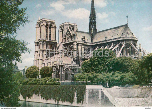 Paris - Notre Dame et le petit bras de la Seine - cathedral - France - unused - JH Postcards