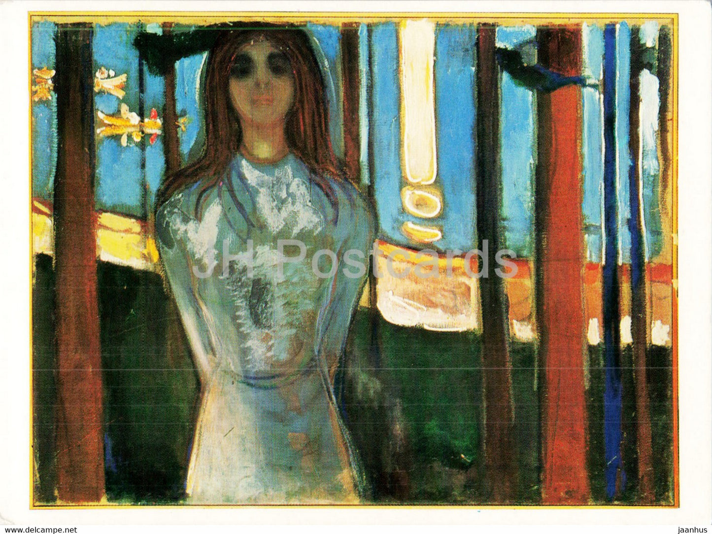 painting by Edvard Munch - The Voice - Die Stimme - Norwegian art - Norway - unused - JH Postcards