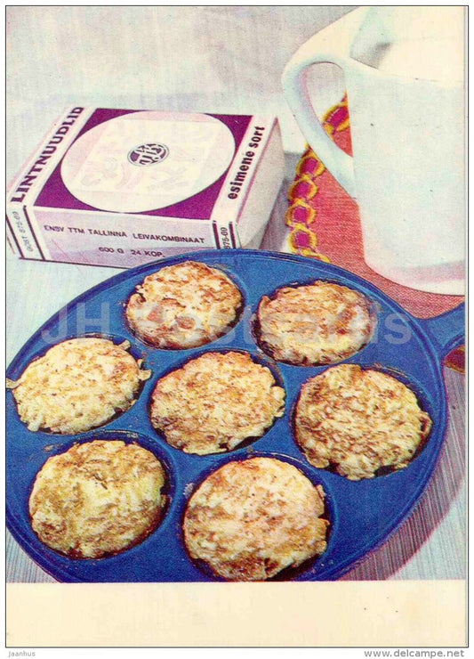 Pancakes with cheese and noodles - cooking recepies - 1983 - Estonia USSR - unused - JH Postcards