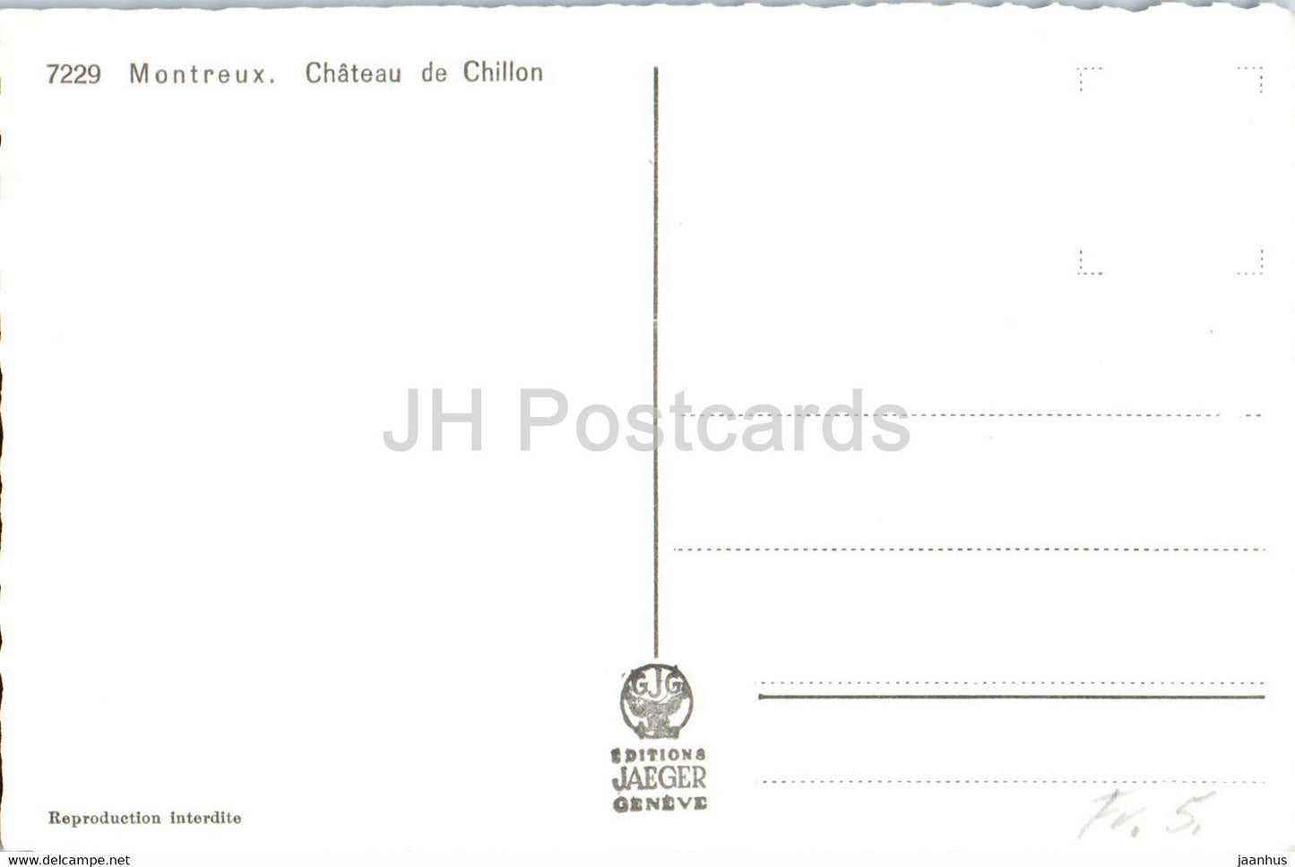 Montreux - Château de Chillon - château - 7229 - carte postale ancienne - Suisse - inutilisée