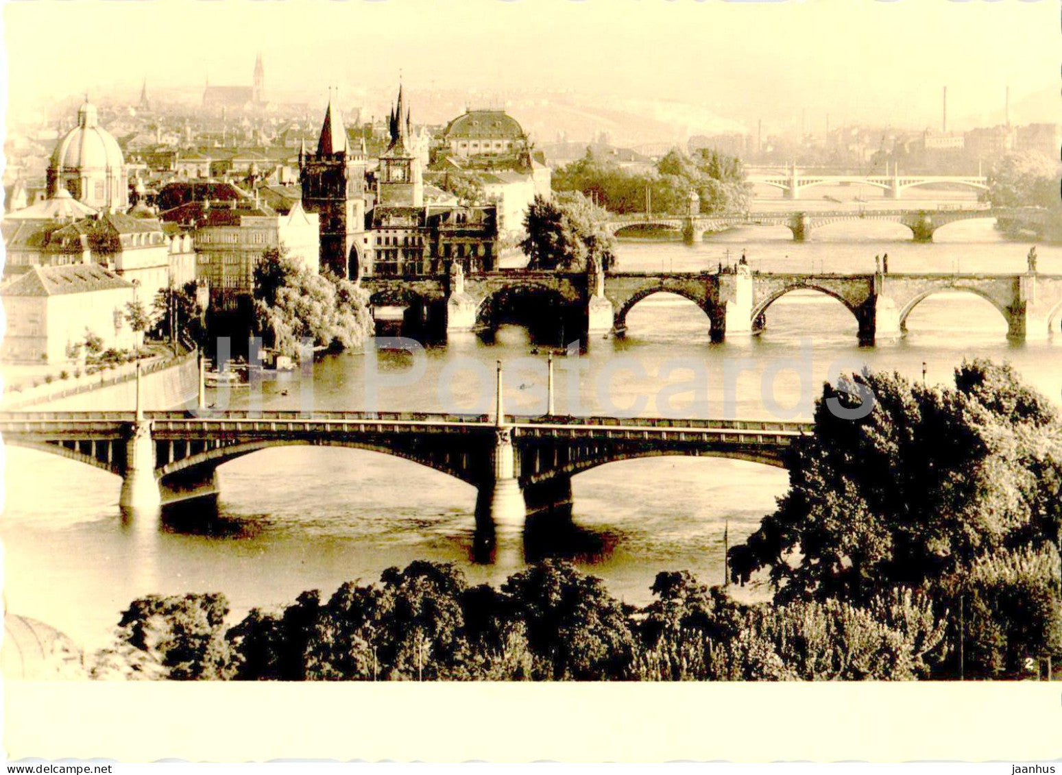 Praha - Prague - Celkovy pohled na mosty - General view of the bridges - Czech Republic - Czechoslovakia - unused - JH Postcards