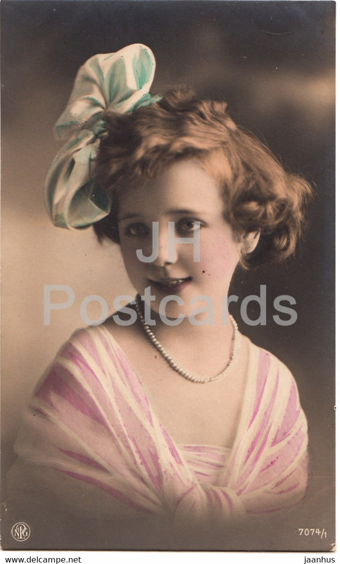 girl - children - NPG 7074/1 - Bahnpost Ambulant - old postcard - used - JH Postcards