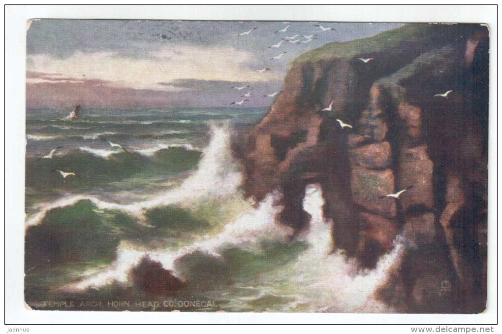 Temple Arch Horn Head - Donegal - circulated in Tsarist Russia , Estonia Revel in 1914 - Ireland - used - JH Postcards
