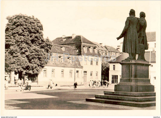 Weimar - Wittumspalais mit Goethe Schiller Denkmal - old postcard - Germany DDR - unused - JH Postcards