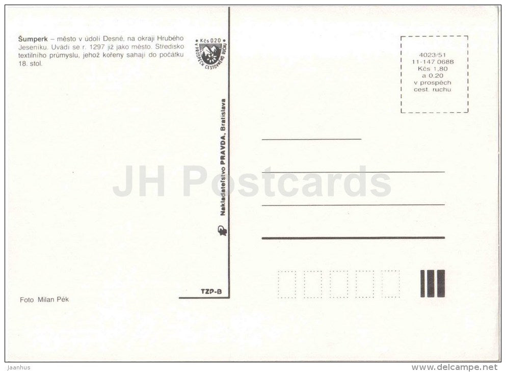 Sumperk - town views - Czechoslovakia - Czech - unused - JH Postcards