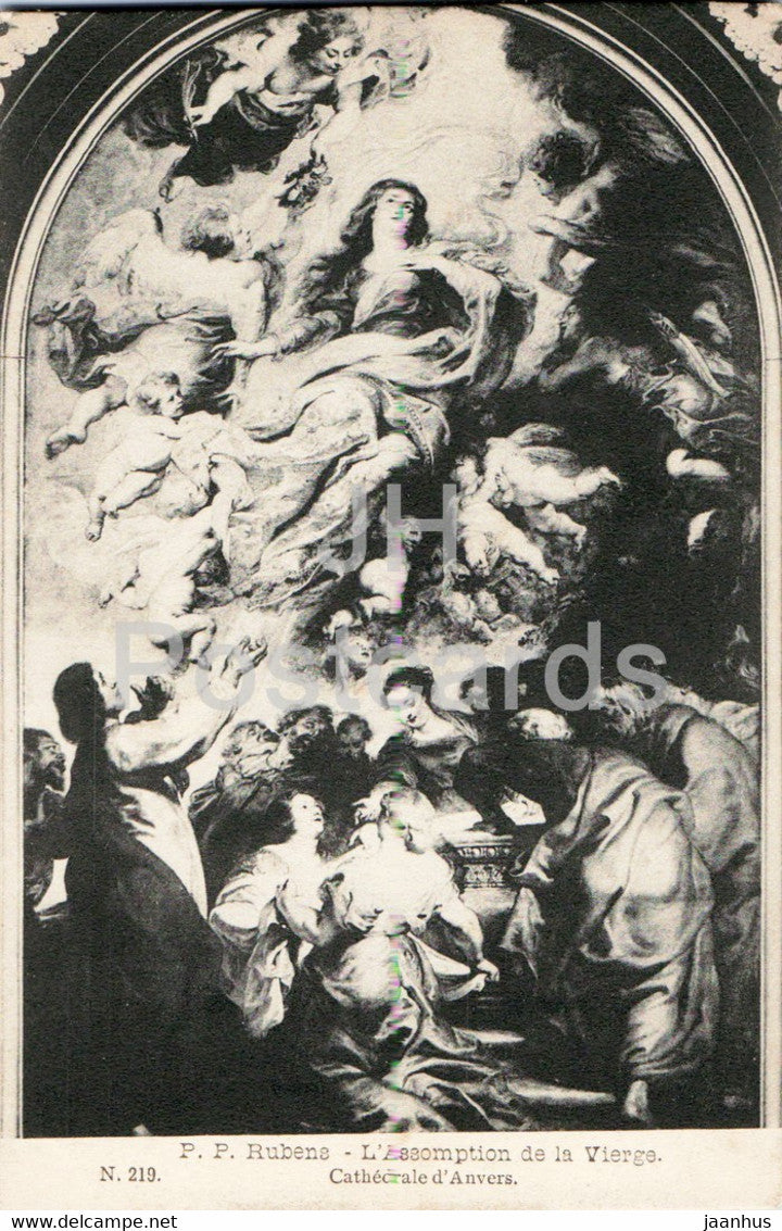 painting by Rubens - L'Assomption de la Vierge - Cathedrale d'Anvers - dutch art - old postcard - France - unused - JH Postcards