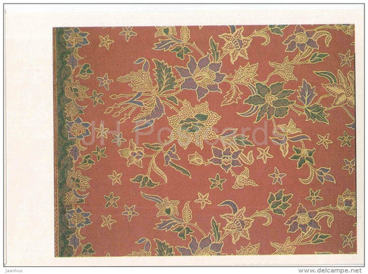Festive fabric , XX century - textile - Indonesian Fine Art - Indonesia - 1988 - Russia USSR - unused - JH Postcards