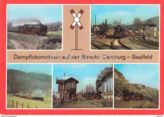 Dampflokomotiven auf der Strecke Camburg Saalfeld - train - railway - locomotive - Germany DDR - unused - JH Postcards