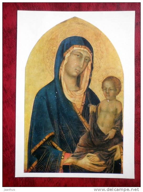 Painting by Segna di Bonaventura - Madonna and Child - art  - unused - JH Postcards
