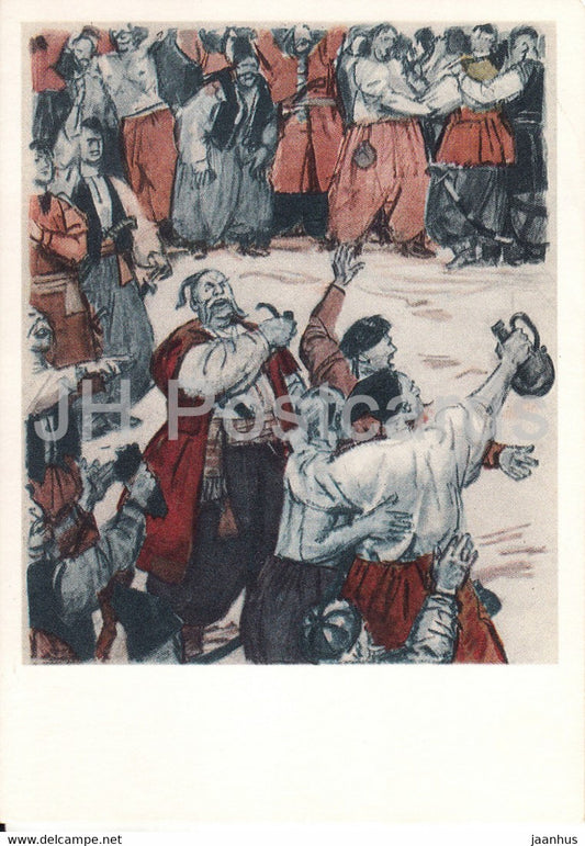Taras Bulba by N. Gogol - Cossacks - illustration by Shmarinov - 1973 - Russia USSR - unused - JH Postcards