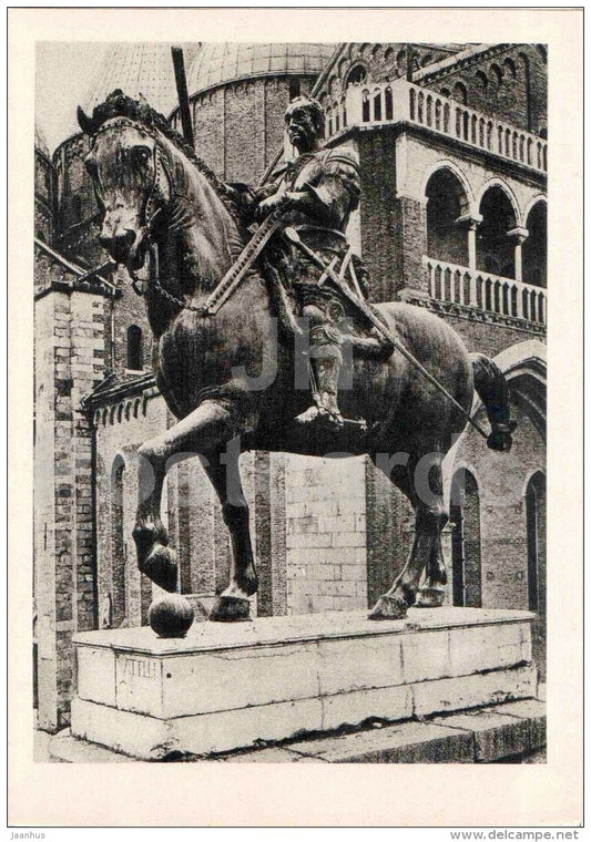 sculpture by Donatello - Monument to Gattamelata , 1447 - horse - italian art - unused - JH Postcards