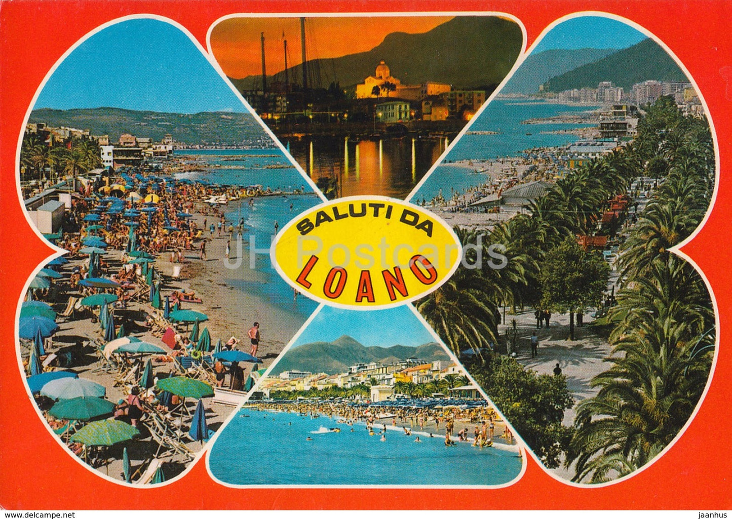 Saluti da Loano - Beach - multiview - Italy - used - JH Postcards
