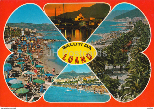 Saluti da Loano - Beach - multiview - Italy - used - JH Postcards
