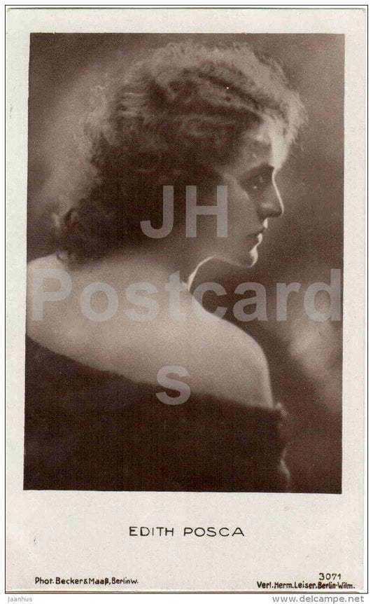 movie actress Edith Posca - film - 3071 - Germany - used in Estonia 1924 Tartu - JH Postcards