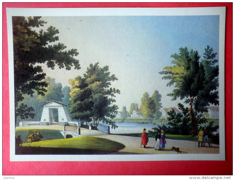 painting by unknown artist - Black river , 1830s - St. Petersburg - russian art - unused - JH Postcards
