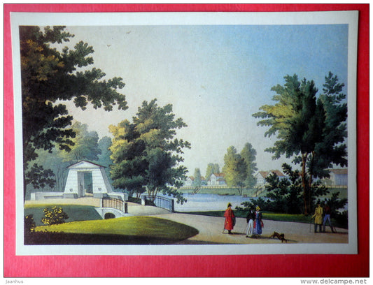 painting by unknown artist - Black river , 1830s - St. Petersburg - russian art - unused - JH Postcards