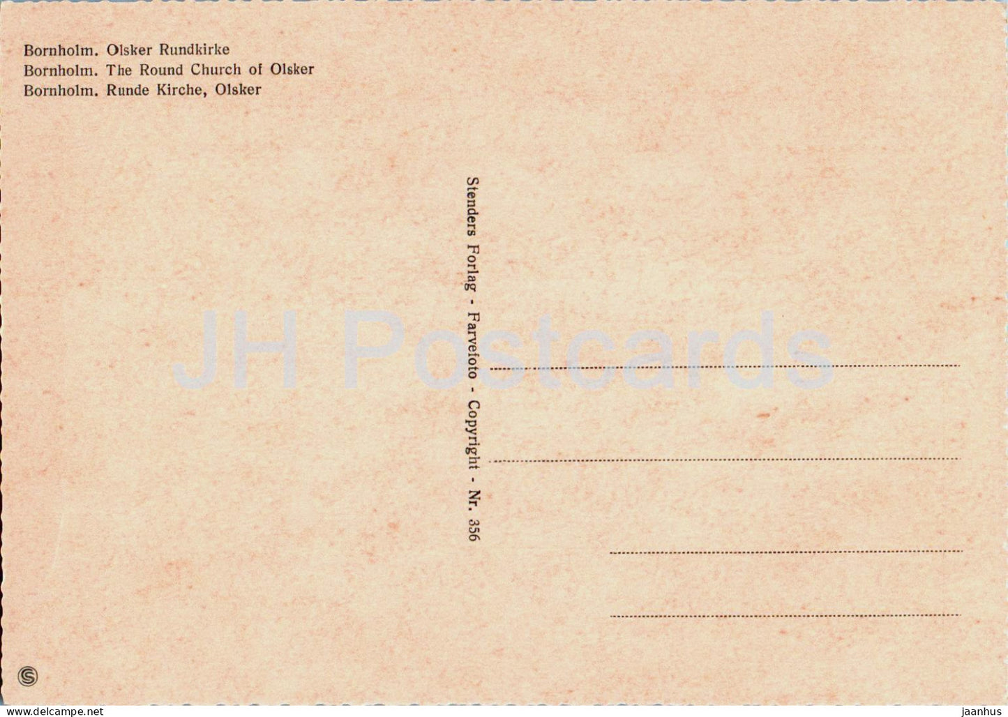 Bornholm - Olsker Rundkirke - L'église ronde d'Olsker - 356 - Danemark - inutilisé 