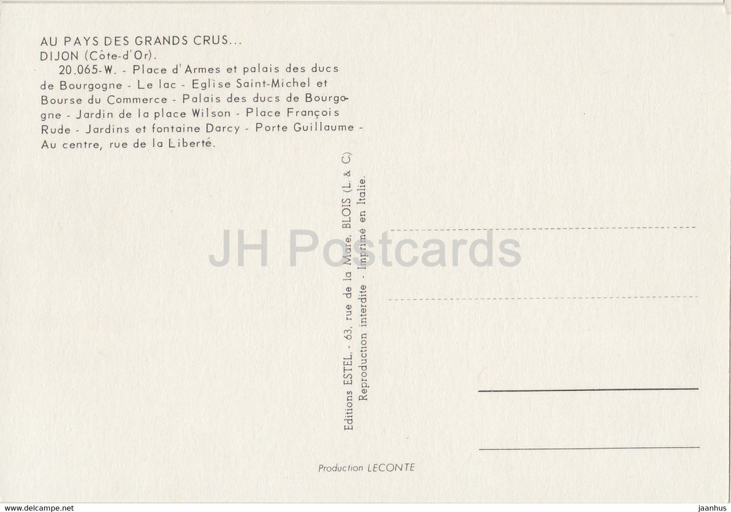 Dijon - Place d'Armes - Eglise Saint Michel - Bourse du Commerce - Place Francois Rude - France - unused
