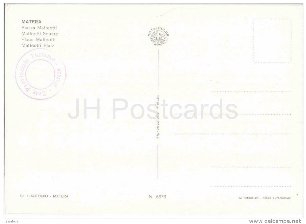 Piazza Matteotti - square - Matera - Basilicata - 6676 - Italia - Italy - unused - JH Postcards
