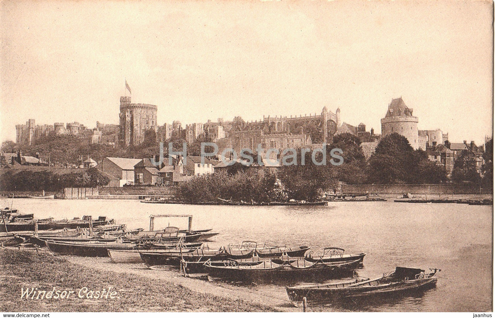 Windsor Castle - boat - 35367 - old postcard - England - United Kingdom - unused - JH Postcards