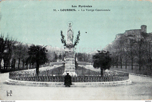 Lourdes - La Vierge Couronnee - 93 - old postcard - France - unused - JH Postcards