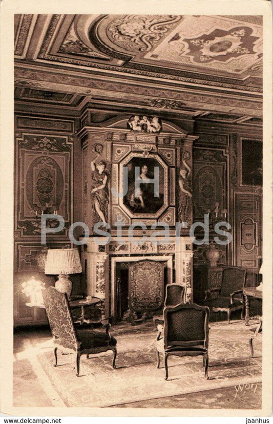 Chateau de Cheverny - Cheminee du Grand Salon - castle - 117 - old postcard - France - unused - JH Postcards