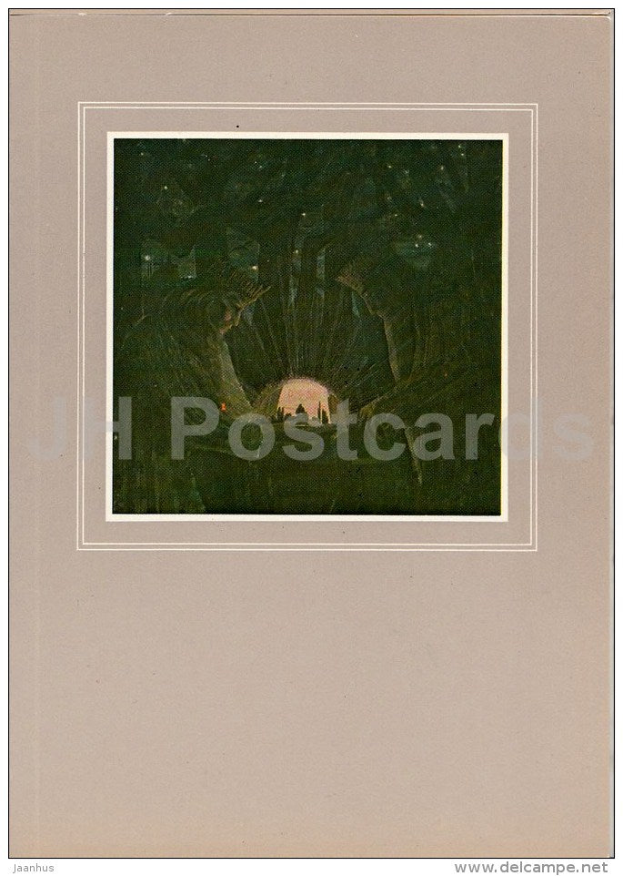 painting by M. Ciurlionis - The Kings , 1908-09 - Lithuanian Art - 1982 - Lithuania USSR - unused - JH Postcards