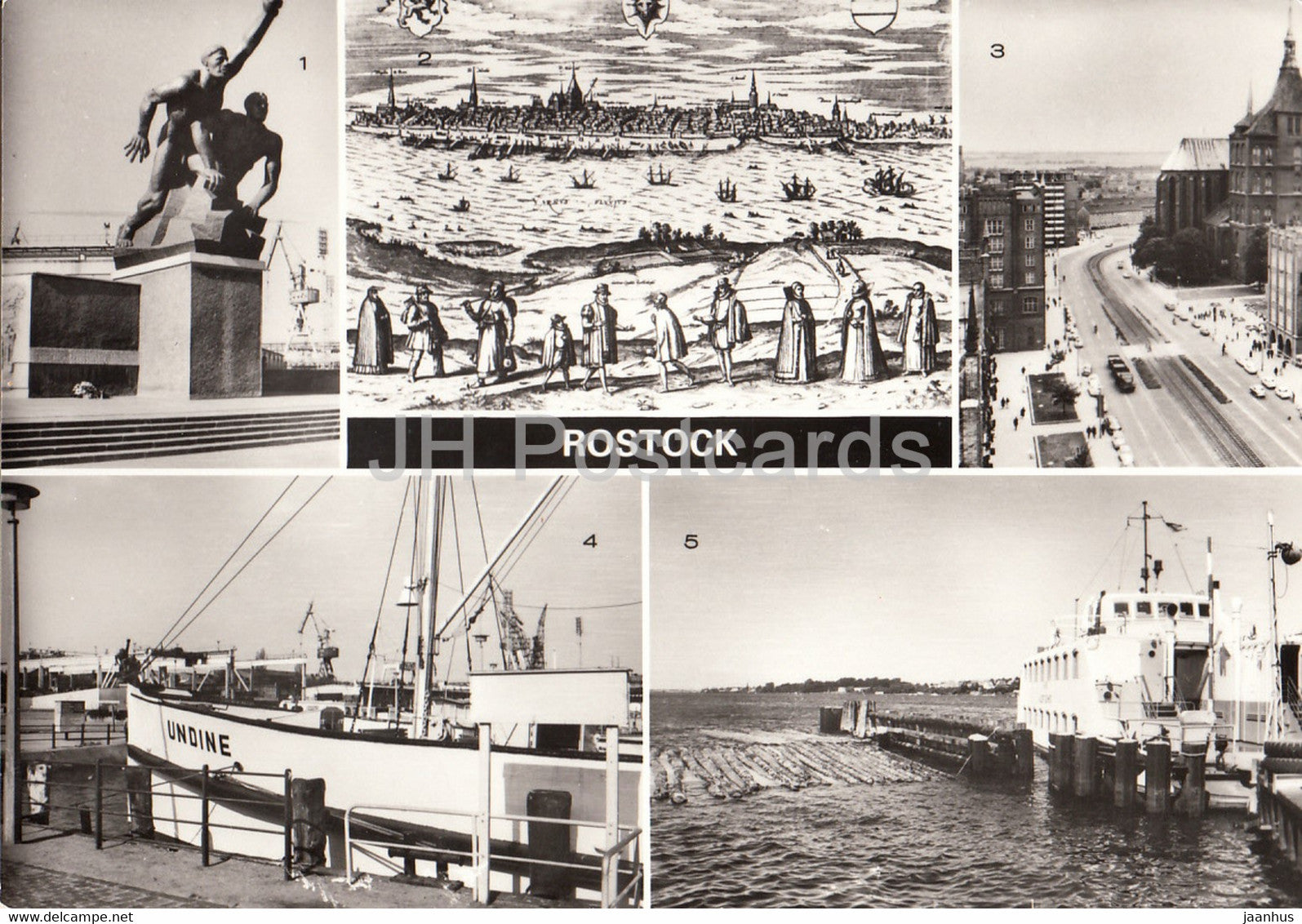 Rostock - Matrosen Rostock - Museum - Lange Strasse - Anlegenstelle der Undine - ship - boat - Germany DDR - unused - JH Postcards