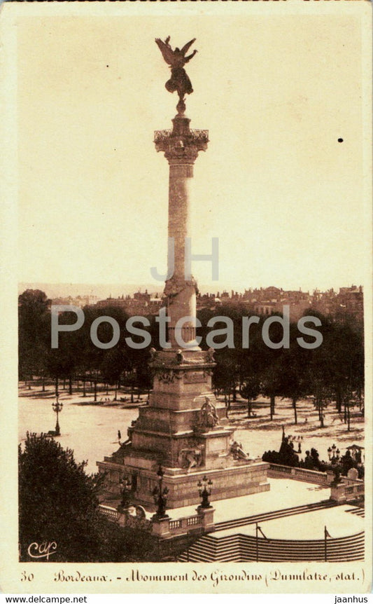 Bordeaux - Monument des Girondins - 30 - old postcard - France - unused - JH Postcards