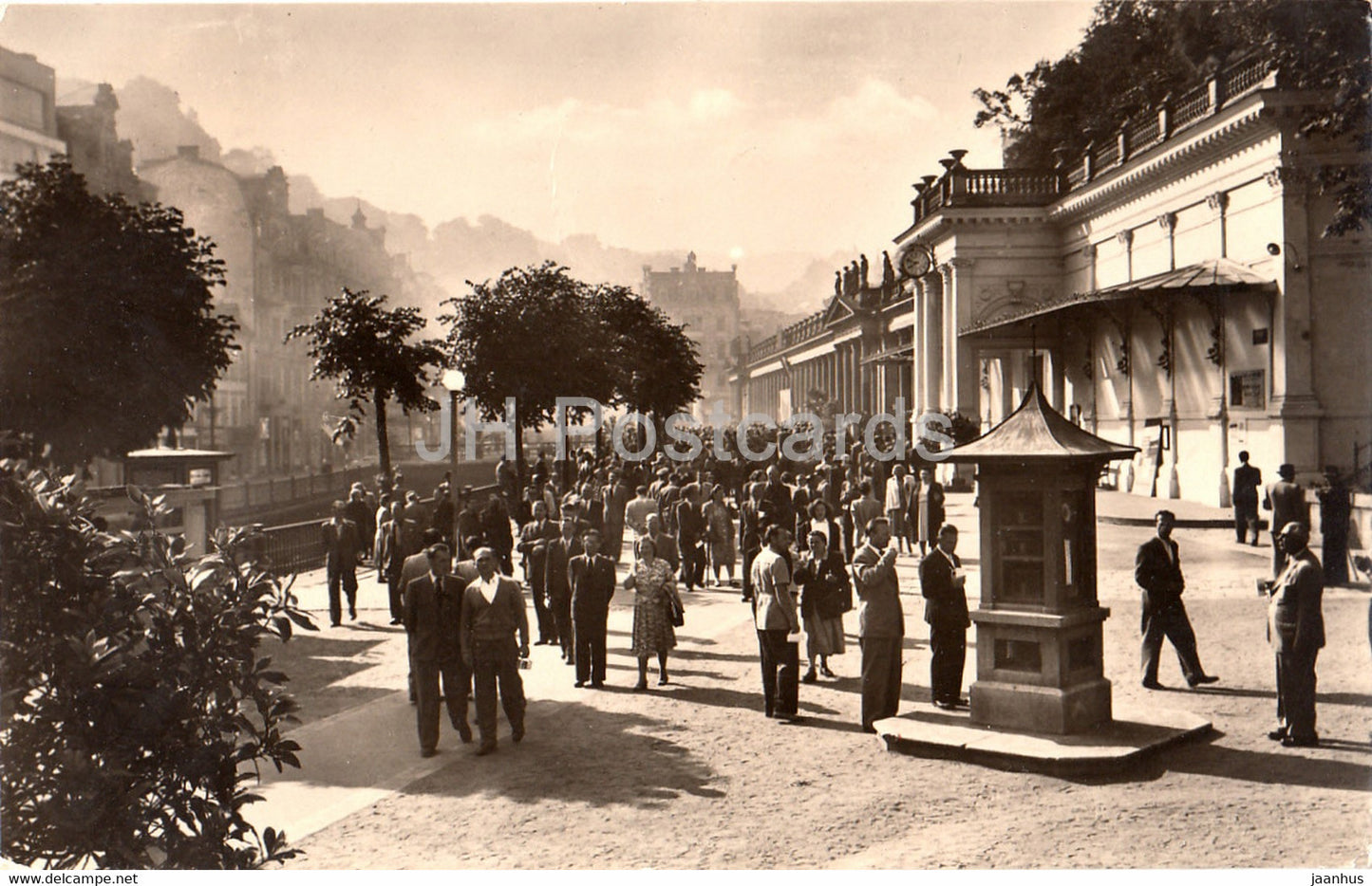 Karlovy Vary - Karlsbad - kolonada - Colonnade - old postcard - 1954 - Czechoslovakia - Czech Republic - used - JH Postcards