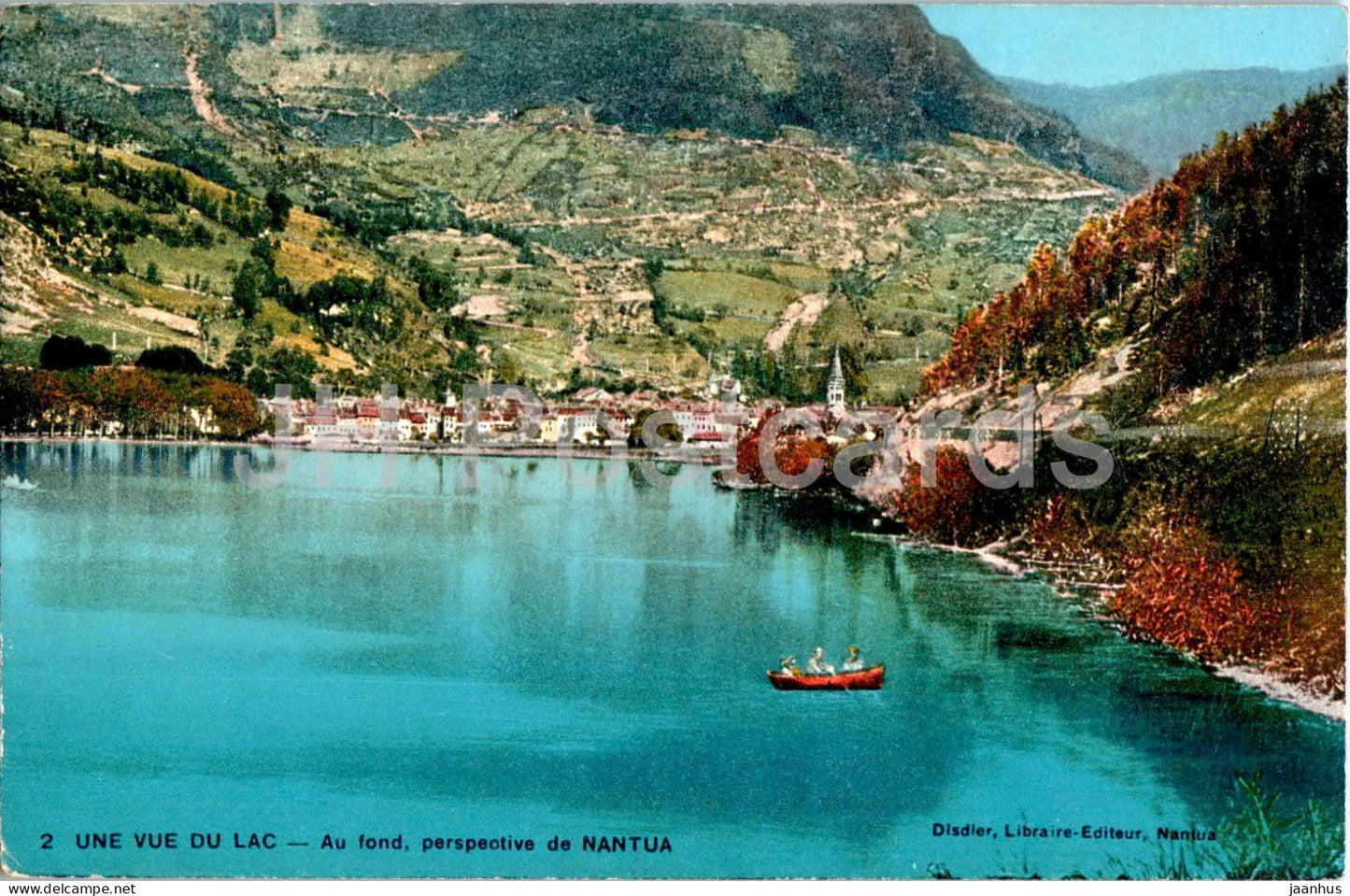 Une vue du Lac - Au fond perspective de Nantua - 2 - old postcard - 1931 - France - used - JH Postcards